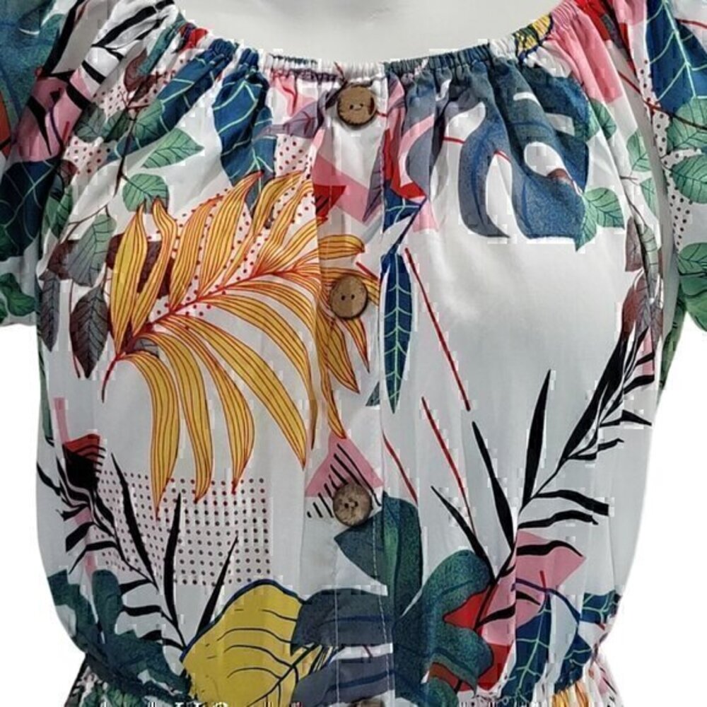 Women's Silk Romper Playsuit Shorts L/XL Multicolor - Picture 3 of 9